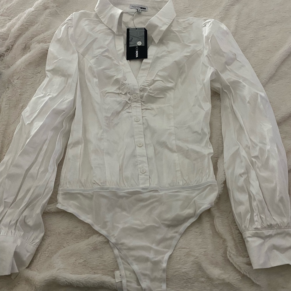 White button up bodysuit